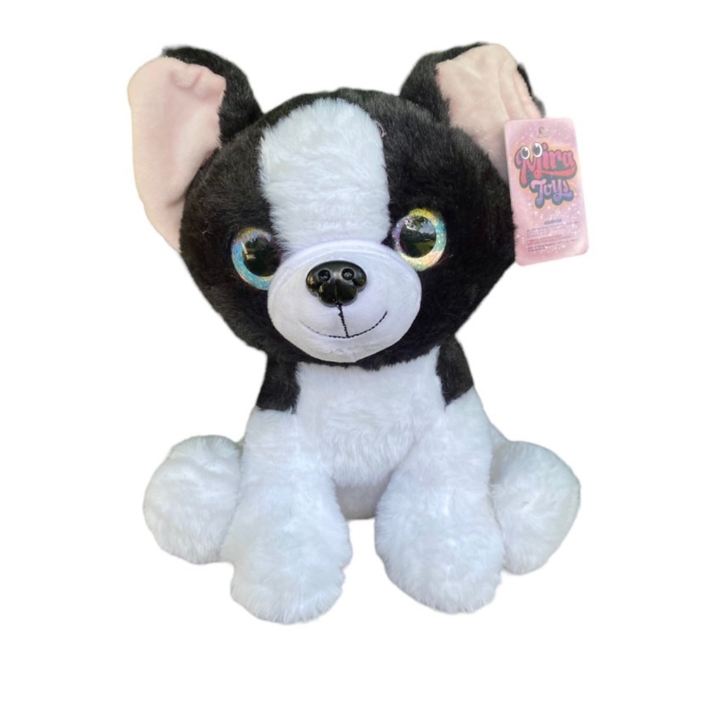 Mira Toys Puppy Dog Black Rainbow Eyes Plush